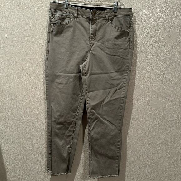 Democracy AB Technology Khaki Frayed Jeans Sz 14 - Picture 1 of 4